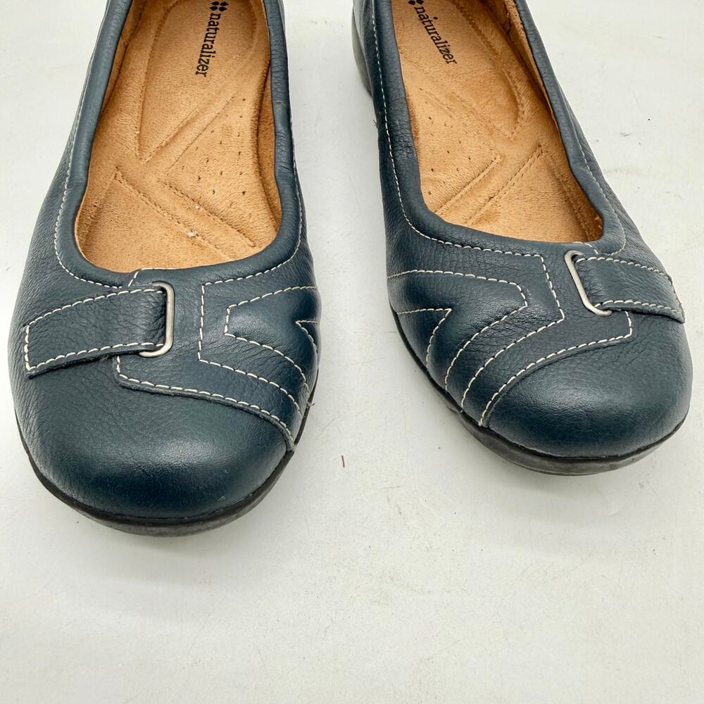Naturalizer Cushioned Blue Leather Slip-On Flats Women's 9.5 - Picture 3 of 6